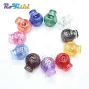 Mixed Colorful Cord Lock Toggle Clip Stopper Plastic Transparent Clear Frost