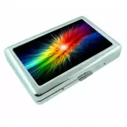 Rainbow Blast Em1 Silver Metal Cigarette Case RFID Protection Wallet