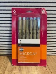 Sakura Pigma Micron Pens 12/.70mm BLACK 6 Pack 50132