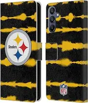Head Case Designs Officially Licensed NFL Watercolour Stripe Print Pittsburgh Steelers Art Leather Book Wallet Case Cover Compatible with Samsung Galaxy A15