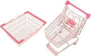 CIYODO 1 Set Mini Shopping Cart Shopping Cart with Handle for Role Play Supermarket Fun and Home Decoration for Makeup Storage and DIY Crafts