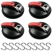 Ersam 4 Pieces Suction Cup Anchor with Tie Down Hook Attachment, 8 S Hooks, Awning Suction Cup Attachment Hook for Car Side Tents Camping Tarp Acce...