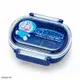 小禮堂 哆啦A夢 日製 透明蓋微波便當盒 雙扣便當盒 塑膠便當盒 保鮮盒 360ml (藍 文字)