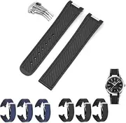 [Generic] 20mm Rubber Band For Omega Aqua Terra 150M With Deployment Clasp, Replacement Watch Bands With Clasp For Omega Aqua Terra - Multiple Colors