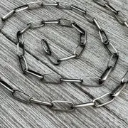 16" Sterling Silver Navajo Handmade Paper Clip Link Chain necklace Sally Shurley