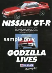 NISSAN R32 SKYLINE GTR GROUP A GODZILLA A3 ADVERT POSTER BATHURST BROCHURE