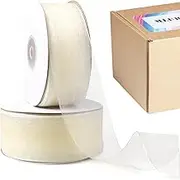 Cream Ribbon Ivory Ribbon Sheer Organza Ribbon 1.5'' x 100Yds Clear Ivory Chiffon Tulle Ribbon Off White Ribbon for Gift Wrapping Christmas Tree Flower Bouquet Wedding Invitations Wreaths Bows Crafts