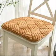 Soft Plush Chair Pads with Ties Winter Indoor Warmth U-Shaped Chair Cushion Nonslip Comfort Dining Cushion Decoration Home Kitchen Office Dorm,Cream (Color : Caramel, Size : Set of 2)
