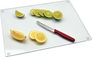 Harbour Housewares Glass Chopping Board - 40x30cm - Clear - Medium Dining Place Mats Cutting Mat Worktop Saver for Kitchen Cooking, Baking, Vegetable Preparation