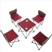 Portable Picnic Table，Outdoor Outdoor Leisure Folding Five-Piece Beach Chair Portable Folding Chair Camping Barbecue Chair,Folds up to fit Inside Most car Trunks for Adults