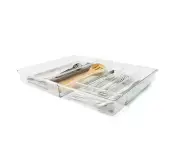 Clear Expandable Cutlery Tray Multiple sections kitchen Dining Table organiser