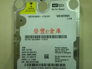 【登豐e倉庫】 YF544 WD10TMVV-11TK7S1 1TB USB 2.0 3.0 硬碟