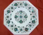 12" Marble Corner side end Table Top Marquetry Lapis Patio Decor