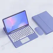 [Jarttarn] Keyboard Case for Galaxy Tab S10 FE Plus 13.1 inch 2025 (SM-X620/X620B), Detachable Touchpad Keyboard with Pen Holder & Bluetooth Mice Retro Round Key Cute (Purple)
