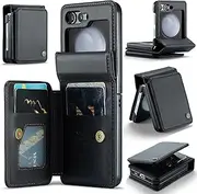 Vinich for Samsung Galaxy Z Flip 5 Case with RFID Blocking Black