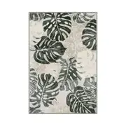 Catzon Bathroom Rugs Faux Wool Non Shedding Floor Carpet for Entryway-Green Leaves