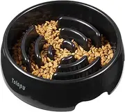 Large Slow Feeder Dog Bowls ,Hold 8 Cups,Stop Bloat Bowl Anti-Choking &Anti-Gulping & Fun Feeding Bowl (Large, Black)