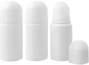 3 Pieces 1.69oz /50ml Empty Refillable Roll On Bottles Plastic Roller Bottle Plastic Rollerball Bottles Reusable Leak-Proof DIY Deodorant Containers for Essential Oil Perfumes Balms