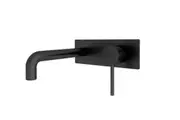 PIN lever round black wall basin bath mixer with spout