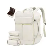 Backpacks Off White 40L Large Capacity Travel Business Backpack With Expandable Compartments Including 2 Toiletry Bags And Shoe Durable Oxford Fabric