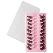 Lashie - Set of 10 Pairs: Volume Criscross Half False Eyelashes Y1003 - Black - One Size