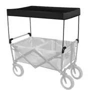 Awning Canopy for Garden Wagon Attachment Sun Shade Cover Trolley Cart Accessories Outdoor Camping Black