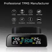 Wireless Solar TPMS LCD Car Tire Pressure Monitoring System 4 External Sensors