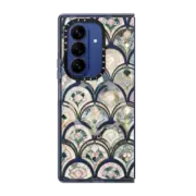 Galaxy Z Fold7 Impact Magnetic Case Art Deco Marble Tiles in Soft Pastel on transparent 2