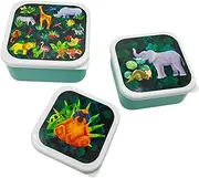 Set of 3 Kids Jungle Lunch Boxes for Picnic, School (Jungle Lunch Box)