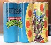Leonardo Ninja Turtles Pizza Cartoon Inspired Tumbler 20oz Cup Mug Stainless
