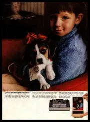 1964 Polaroid Color Pack Camera Boy And Beagle Puppy Dog Christmas Gift Print Ad