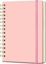 Spiral Notebook A5, 8.27"x5.7" Hardcover Notebook 160 Lined Pages Spiral Journal for Men Women Writing, Note Taking, Journaling, School, Work, Gift (PalePink)