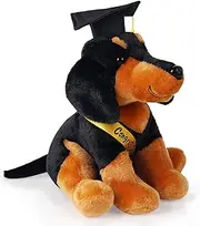 ZJoey Dachshund with Graduation Cap Toys Class of 2025 Plush Stuffed Teddy Bear Animal Dog Graduation Cap and Gown with Greeting Card and Bag for Graduation Day Gift(Dachshund)
