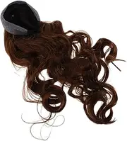 MERRYHAPY Loose Curly Wig for Women Heat Resistant Body Wave Headband Wig Synthetic Hair Wig Brown Glueless Women's Hairpiece