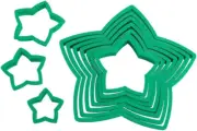Avanti 16624 Star Christmas Tree Cookie Cutter 10-Pieces Set, Green
