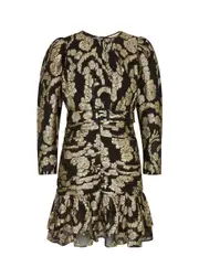 Bytimo Floral-brocade Georgette Mini Dress - Black - S (UK8-10 / S) S (UK8-10 / S)
