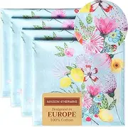 Napkin 100% Cotton Set of 4 Cloth Napkin Decorative Washable Napkins for Mothers Day Gifts, Home, Kitchen, Dining, Party & Camping, Jardin D'Ete - Mint - Spring/Summer (20”X20”)