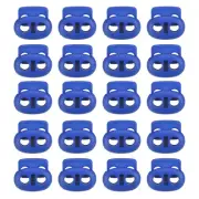 0.8x0.9" Cord Locks, 100 Pack Double Hole Spring End Toggle Stopper, Dark Blue