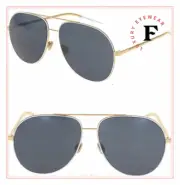 Christian Dior ASTRAL Gold White Metal Flat Aviator Sunglasses Unisex Pilot