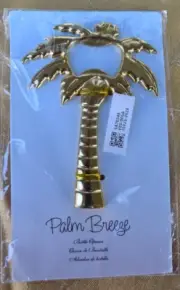 BOTTLE OPENER "Palm Breeze" Brass PALM TREE Beer Soda Opener Collectible