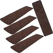 5pcs Non-Slip Carpet Stair Grip Rug Stair Treads Pads Tread Runner Rug Washable Runner Vinyl Inside Riser Protector Staircases Mats Covers Self Indoor Black Polyester (Polyester)