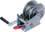 Heavy Duty Steel Manual Hand Winch with 26/49ft Steel Wire and Hook, Two-Way Braking Trailer Winch Portable Crank Towing Winch, Corrosion Resistant