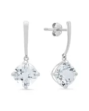 MaxColor 14K 4.20 ct. tw. White Topaz Drop Earrings