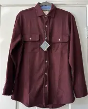TailorByrd NWT Men's Medium Bordeaux Red Shirt Sweatershirt Pockets M23954LS NWT