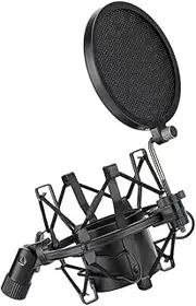 UPKOCH 1 Set Shockmount for Microphone with Mic Filter Shield Durable Vibration Holder for Broadcasting Video Studios Ktv Reduces Noise and Stabilizes Microphones Design