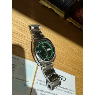 【SEIKO 自動機械手錶】精工5號機械錶款-綠SNKM97