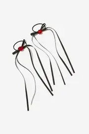 [Rubi] Rubi - 2Pk Poppy Hair Bows - Black/red rose OS BLACK/RED ROSE