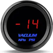 WATERWICH Vacuum Gauge Kit 2-1/16" 52mm KPA/PSI Red for Car Truck