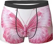 [QMNEHJ] White Butterfly Men's Boxer Briefs Breathable Stretch Underwear Moisture-Wicking Trunks for Men