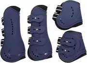 Generic 4 Pcs Horse Leg Boots Horse Leg Guards Riding Boots Horse Accessories Horse Athletic Boots Horse Racing Boots Horse Support Boots Horse Front Rear Leg Boot Horse Leg Wraps Pu